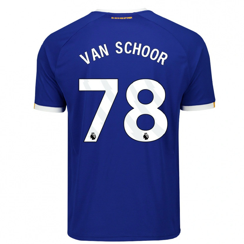 Danxen Niño Camiseta Joshua Van Schoor #78 Azul Blanco Amarillo 1ª Equipación 2026/27 La Camisa