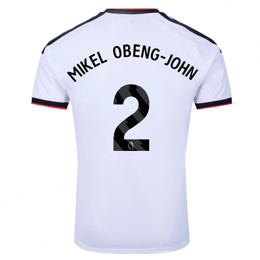 Danxen Niño Camiseta Joe Mikel Obeng-John #2 Blanco Negro Rojo 1ª Equipación 2026/27 La Camisa