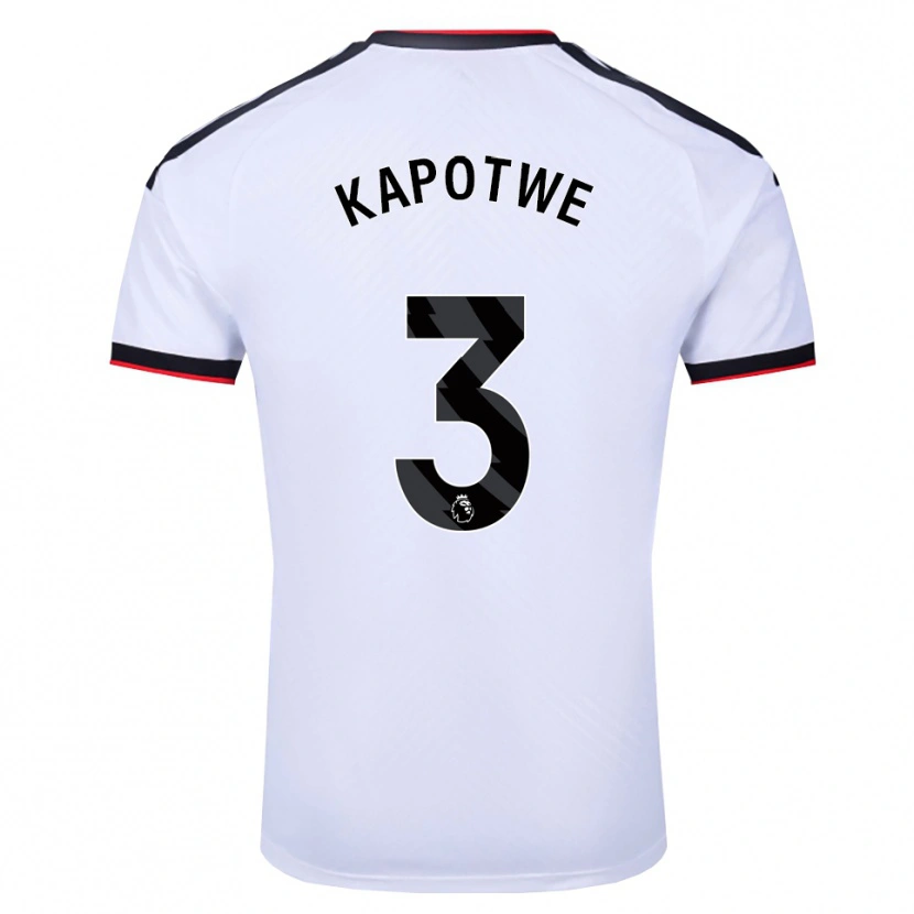 Danxen Niño Camiseta Chase Kapotwe #3 Blanco Negro Rojo 1ª Equipación 2026/27 La Camisa