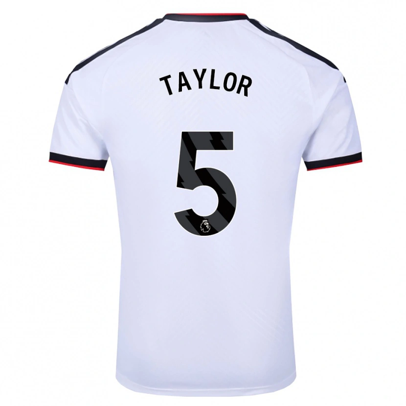 Danxen Niño Camiseta Archie Taylor #5 Blanco Negro Rojo 1ª Equipación 2026/27 La Camisa