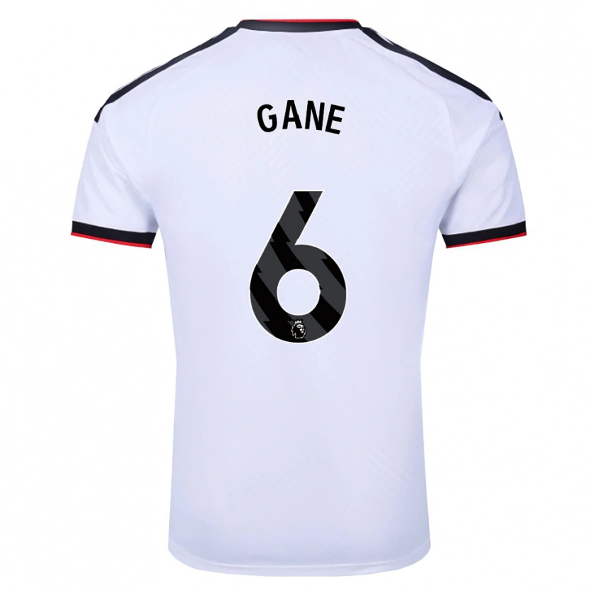 Danxen Niño Camiseta Evie Gane #6 Blanco Negro Rojo 1ª Equipación 2026/27 La Camisa