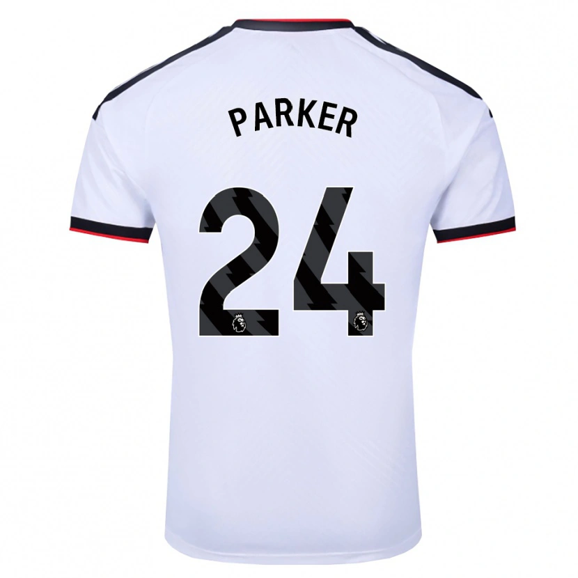 Danxen Niño Camiseta Beau Parker #24 Blanco Negro Rojo 1ª Equipación 2026/27 La Camisa
