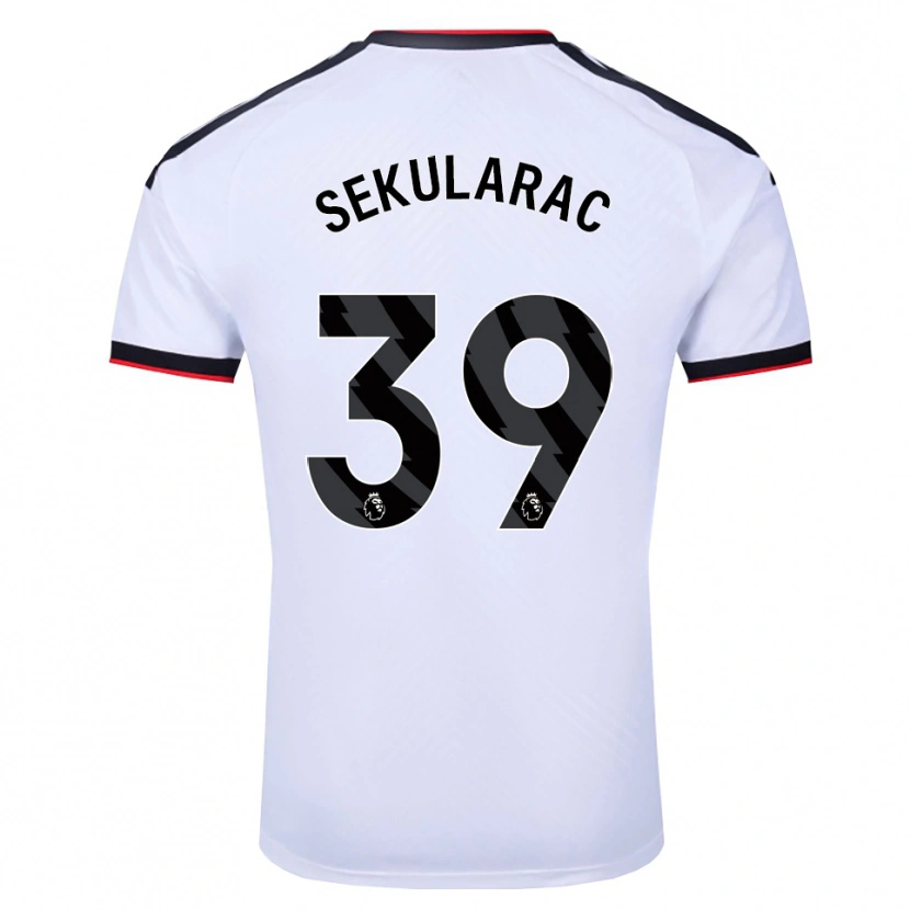 Danxen Niño Camiseta Kristian Sekularac #39 Blanco Negro Rojo 1ª Equipación 2026/27 La Camisa