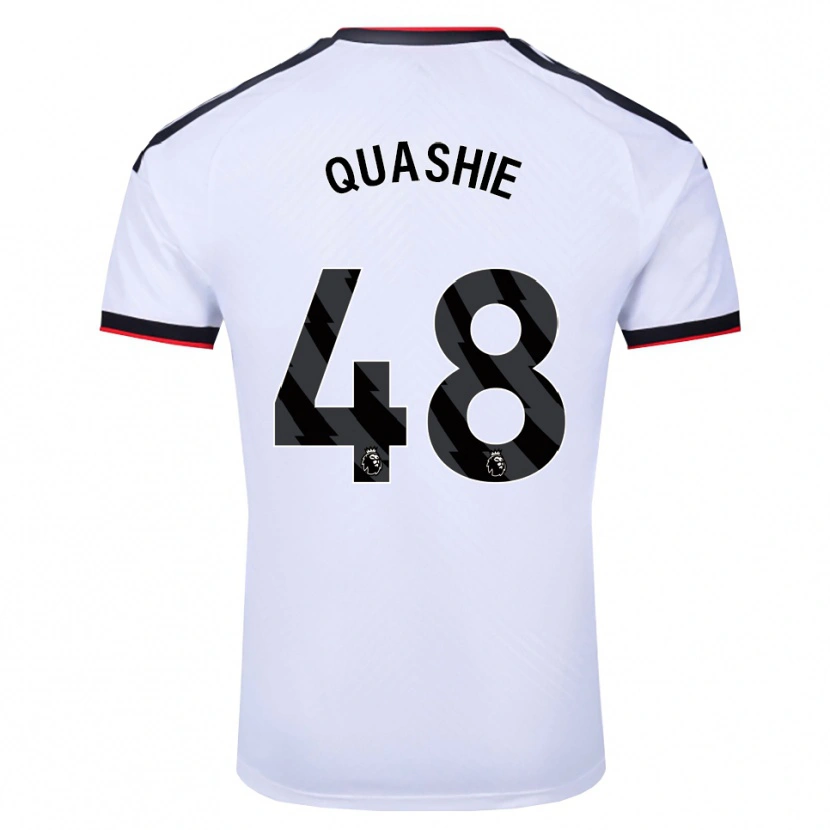 Danxen Niño Camiseta Jayden Quashie #48 Blanco Negro Rojo 1ª Equipación 2026/27 La Camisa
