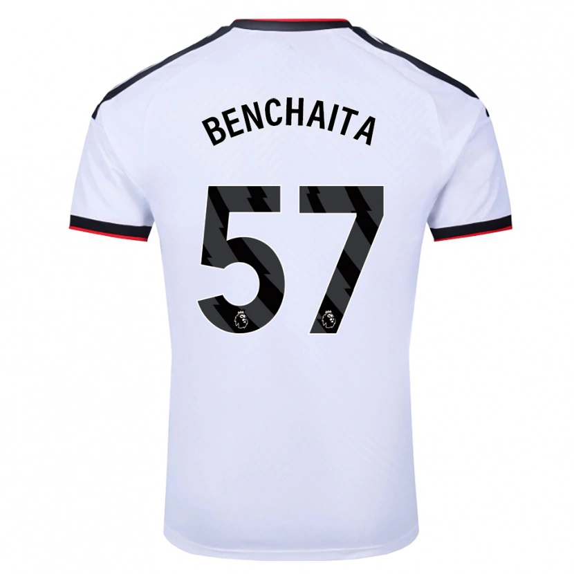 Danxen Niño Camiseta Nazim Benchaita #57 Blanco Negro Rojo 1ª Equipación 2026/27 La Camisa