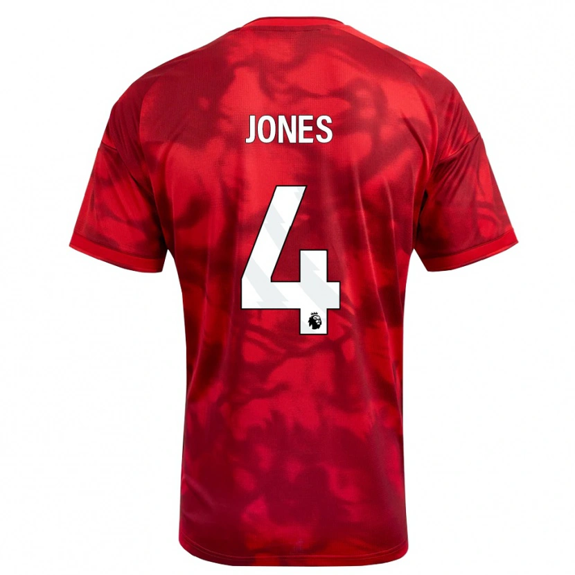 Danxen Niño Camiseta Brodie Jones #4 Carmesí Blanco 1ª Equipación 2026/27 La Camisa