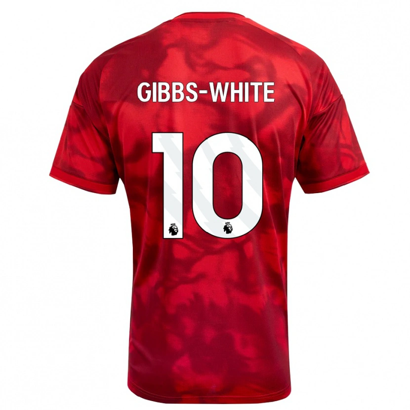 Danxen Niño Camiseta Morgan Gibbs-White #10 Carmesí Blanco 1ª Equipación 2026/27 La Camisa