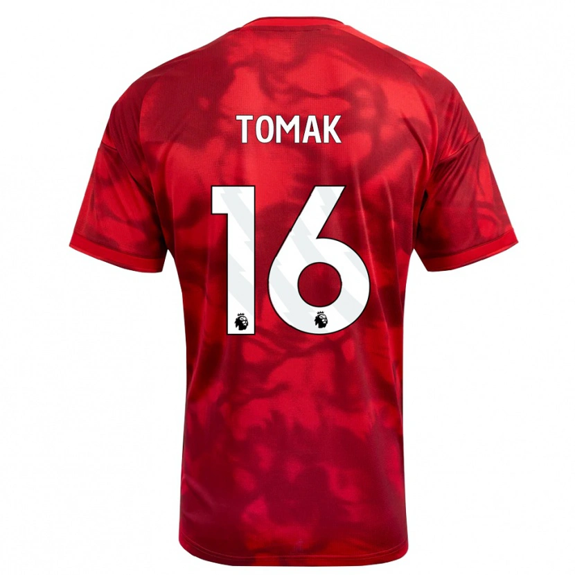 Danxen Niño Camiseta Jaxon Tomak #16 Carmesí Blanco 1ª Equipación 2026/27 La Camisa