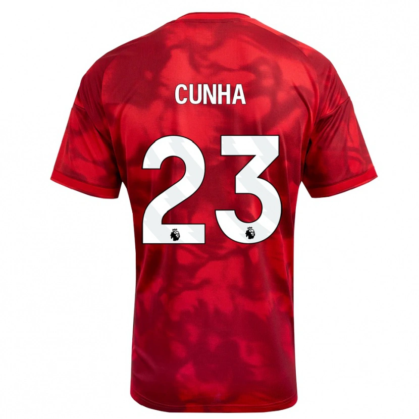 Danxen Niño Camiseta Jair Cunha #23 Carmesí Blanco 1ª Equipación 2026/27 La Camisa