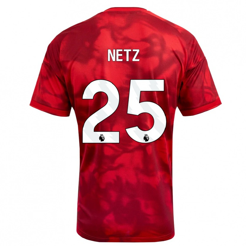 Danxen Niño Camiseta Luca Netz #25 Carmesí Blanco 1ª Equipación 2026/27 La Camisa