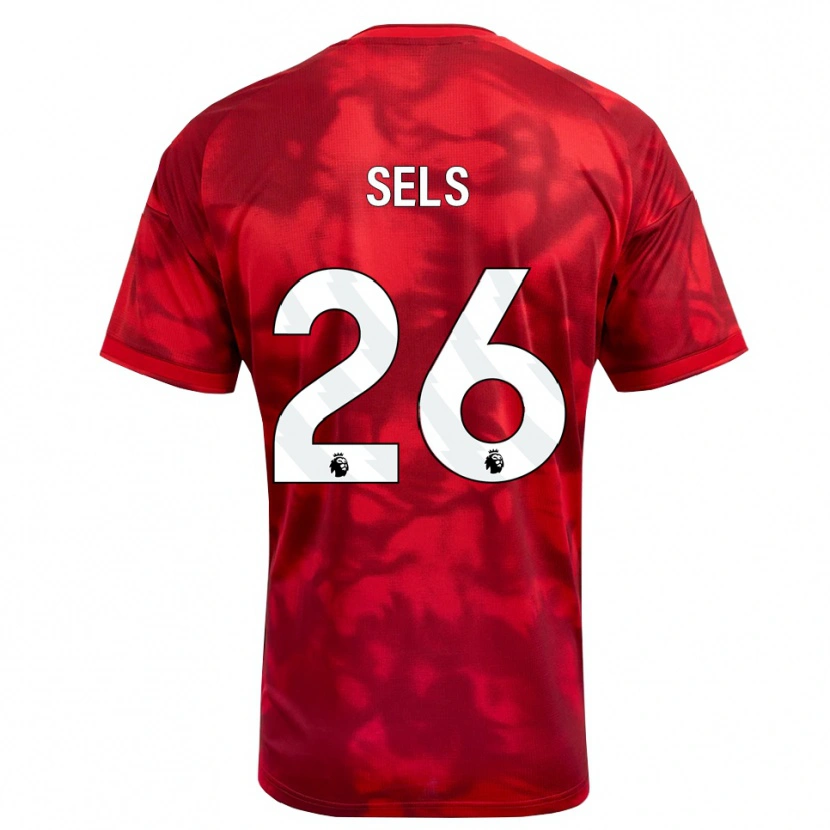 Danxen Niño Camiseta Matz Sels #26 Carmesí Blanco 1ª Equipación 2026/27 La Camisa