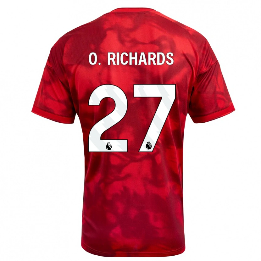 Danxen Niño Camiseta Omar Richards #27 Carmesí Blanco 1ª Equipación 2026/27 La Camisa