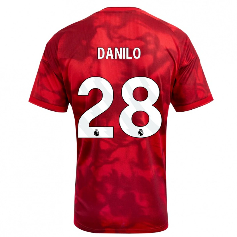 Danxen Niño Camiseta Danilo #28 Carmesí Blanco 1ª Equipación 2026/27 La Camisa