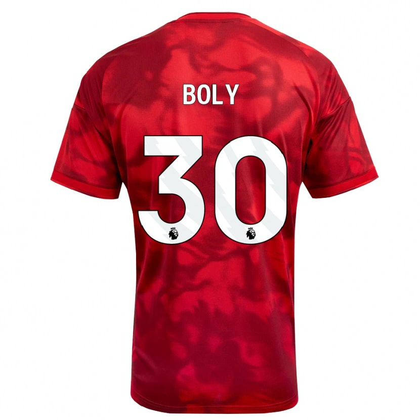 Danxen Niño Camiseta Willy Boly #30 Carmesí Blanco 1ª Equipación 2026/27 La Camisa