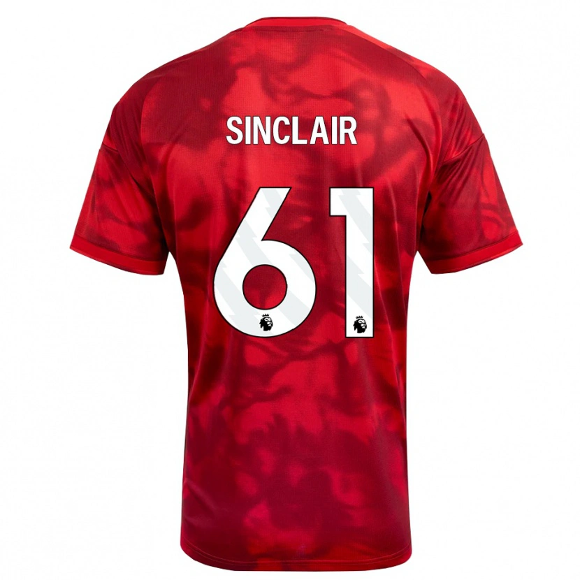 Danxen Niño Camiseta Jimmy Sinclair #61 Carmesí Blanco 1ª Equipación 2026/27 La Camisa