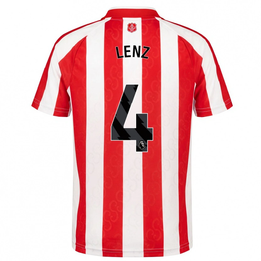 Danxen Niño Camiseta Elias Lenz #4 Rojo Blanco Negro 1ª Equipación 2026/27 La Camisa