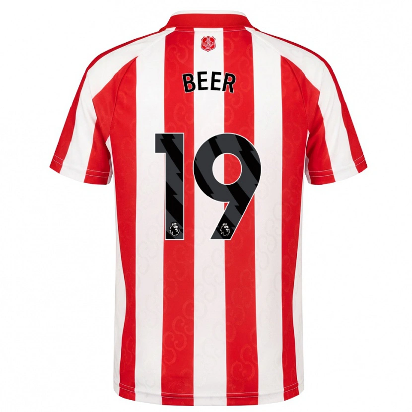 Danxen Niño Camiseta Megan Beer #19 Rojo Blanco Negro 1ª Equipación 2026/27 La Camisa