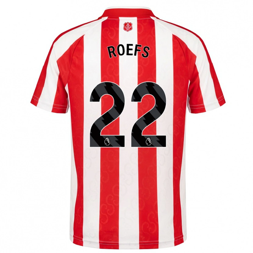 Danxen Niño Camiseta Robin Roefs #22 Rojo Blanco Negro 1ª Equipación 2026/27 La Camisa