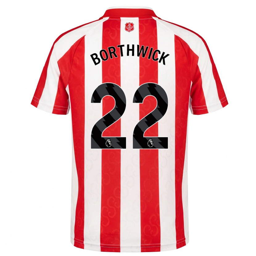 Danxen Niño Camiseta Megan Borthwick #22 Rojo Blanco Negro 1ª Equipación 2026/27 La Camisa