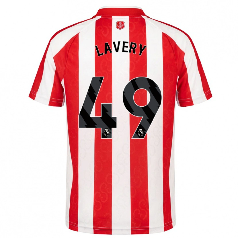 Danxen Niño Camiseta Thomas Lavery #49 Rojo Blanco Negro 1ª Equipación 2026/27 La Camisa