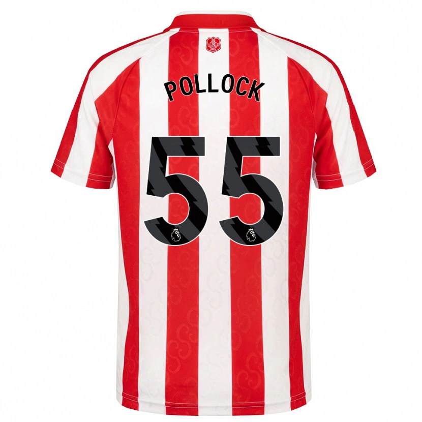 Danxen Niño Camiseta Alfie Pollock #55 Rojo Blanco Negro 1ª Equipación 2026/27 La Camisa