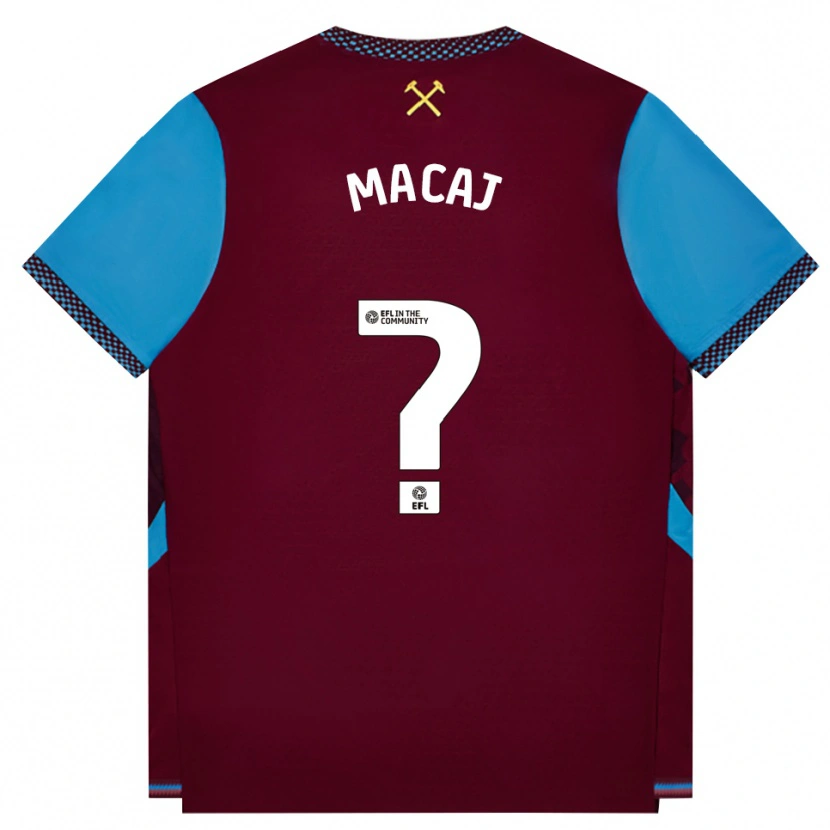 Danxen Niño Camiseta Glenn Macaj #0 Borgoña Azulaciano 1ª Equipación 2026/27 La Camisa