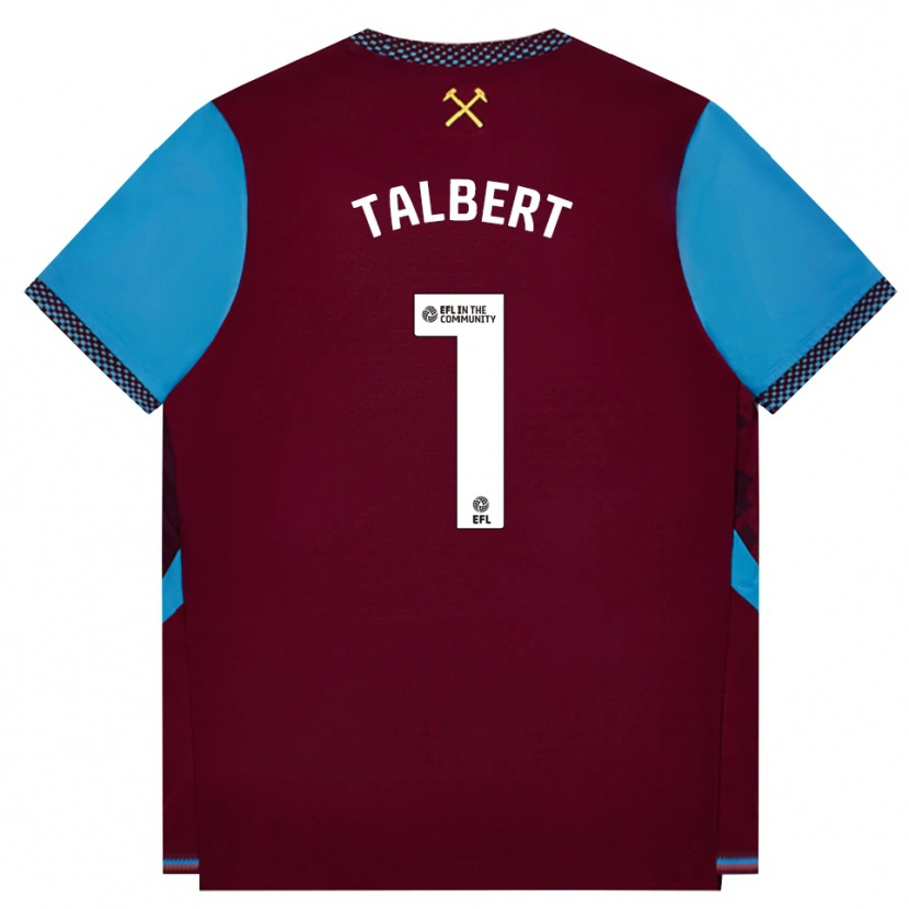 Danxen Niño Camiseta Katelin Talbert #1 Borgoña Azulaciano 1ª Equipación 2026/27 La Camisa