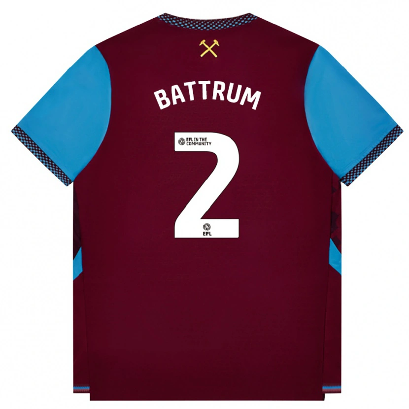 Danxen Niño Camiseta Ryan Battrum #2 Borgoña Azulaciano 1ª Equipación 2026/27 La Camisa