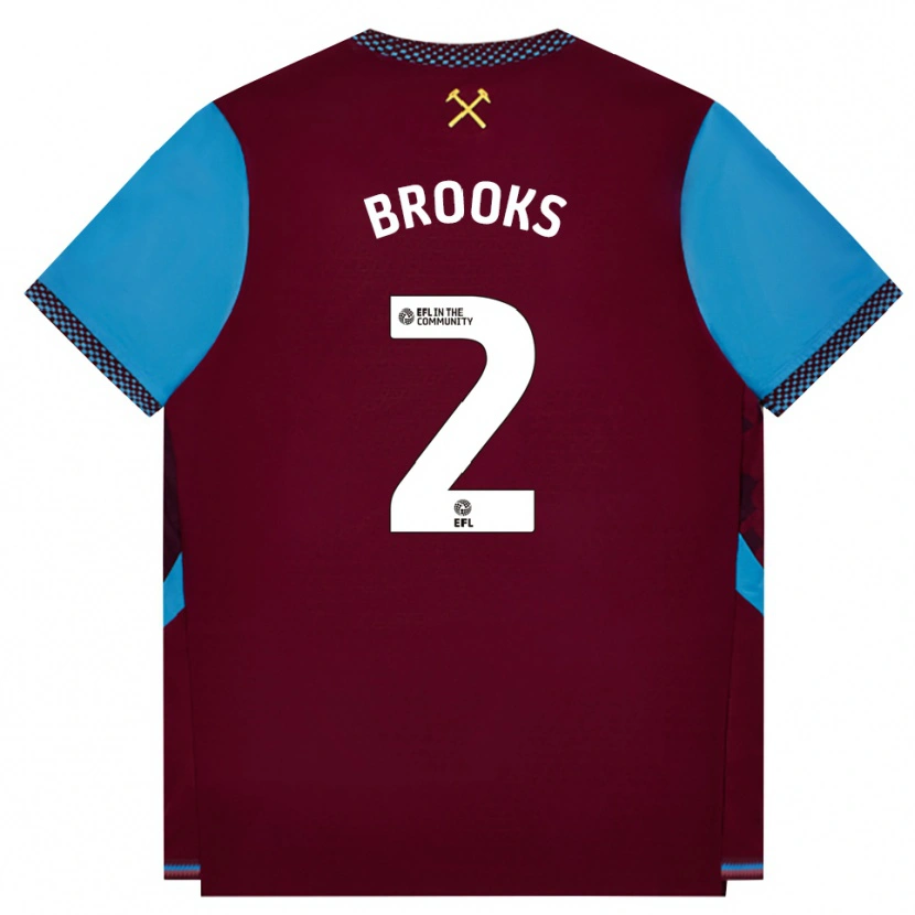 Danxen Niño Camiseta Connor Brooks #2 Borgoña Azulaciano 1ª Equipación 2026/27 La Camisa