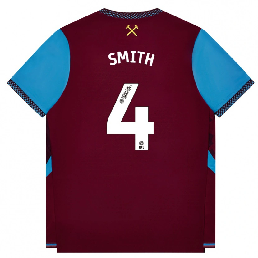 Danxen Niño Camiseta Reon Smith #4 Borgoña Azulaciano 1ª Equipación 2026/27 La Camisa
