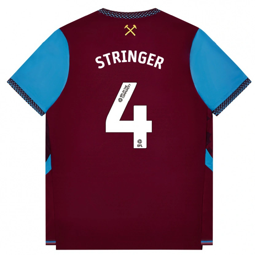 Danxen Niño Camiseta Abbey Leigh Stringer #4 Borgoña Azulaciano 1ª Equipación 2026/27 La Camisa