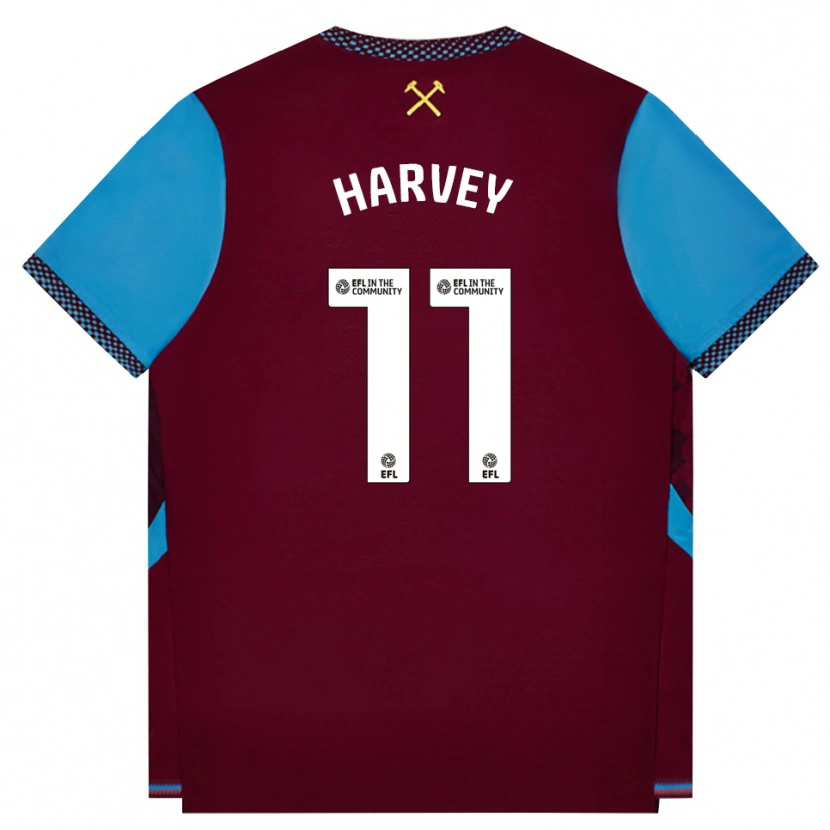 Danxen Niño Camiseta Ros Harvey #11 Borgoña Azulaciano 1ª Equipación 2026/27 La Camisa