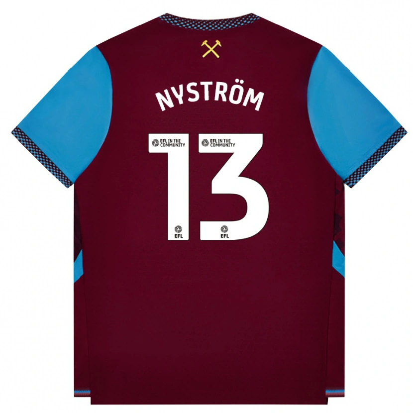 Danxen Niño Camiseta Eva Nyström #13 Borgoña Azulaciano 1ª Equipación 2026/27 La Camisa
