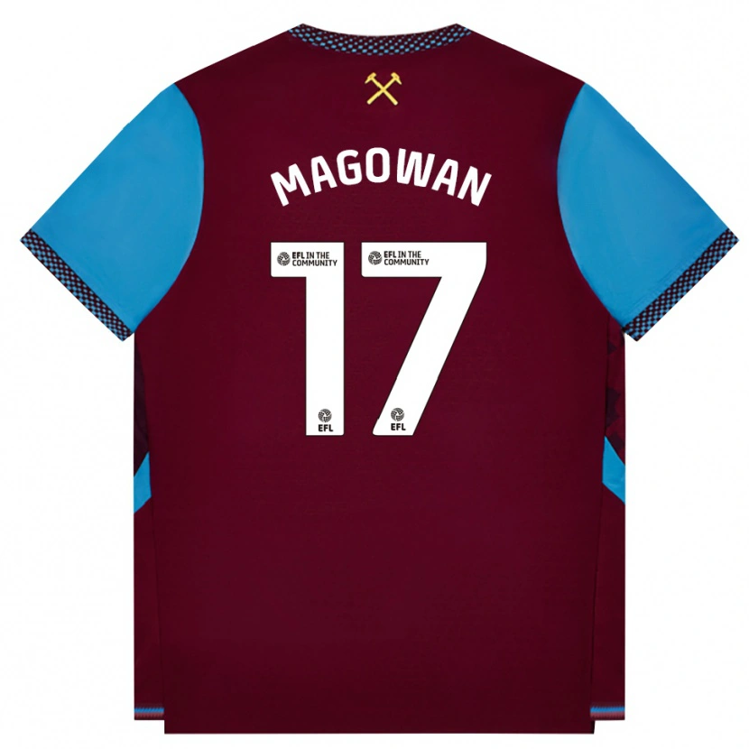 Danxen Niño Camiseta Zak Magowan #17 Borgoña Azulaciano 1ª Equipación 2026/27 La Camisa