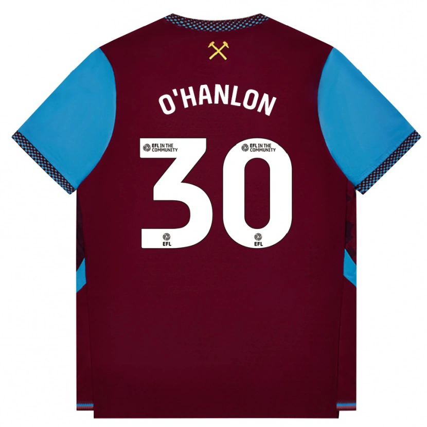Danxen Niño Camiseta Katie O'hanlon #30 Borgoña Azulaciano 1ª Equipación 2026/27 La Camisa