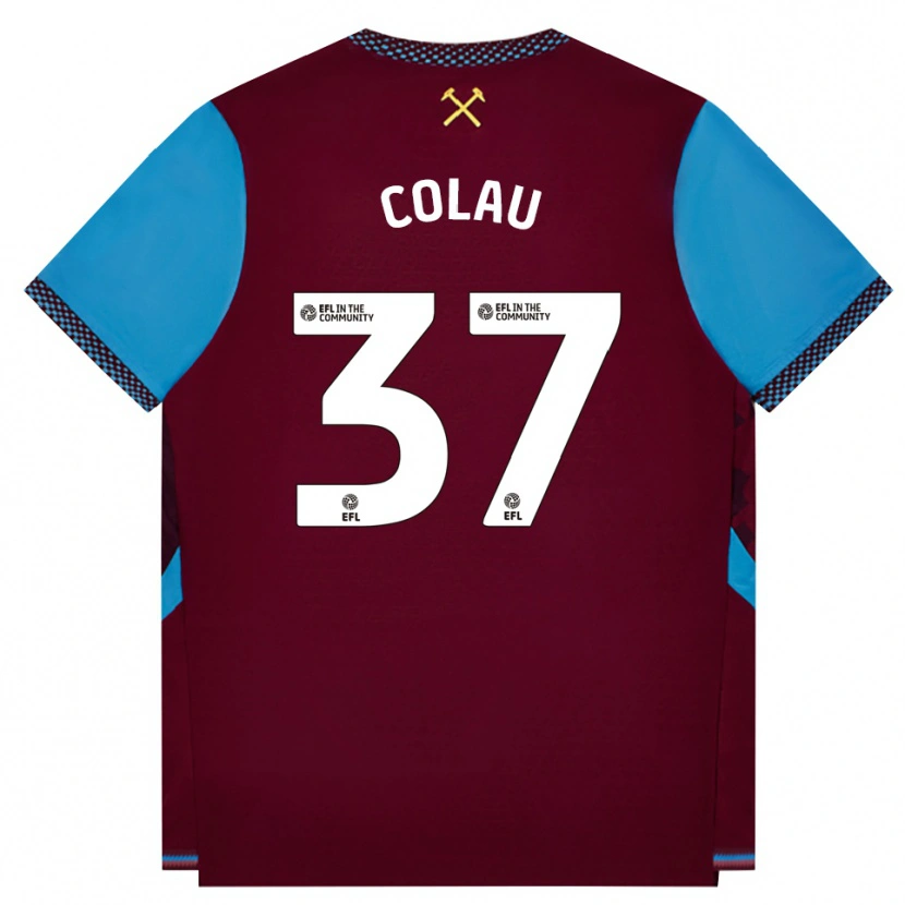 Danxen Niño Camiseta Dimitri Colau #37 Borgoña Azulaciano 1ª Equipación 2026/27 La Camisa
