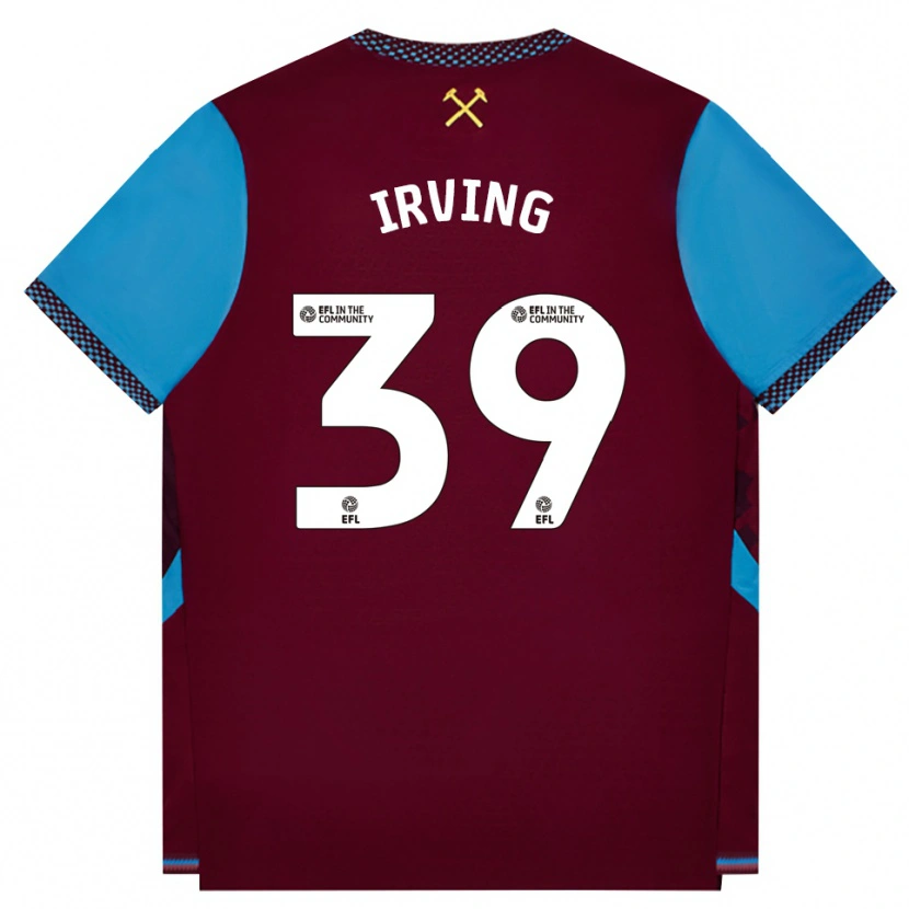 Danxen Niño Camiseta Andy Irving #39 Borgoña Azulaciano 1ª Equipación 2026/27 La Camisa