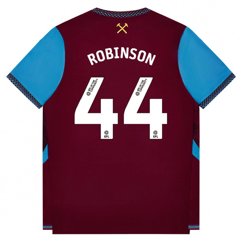 Danxen Niño Camiseta Junior Robinson #44 Borgoña Azulaciano 1ª Equipación 2026/27 La Camisa
