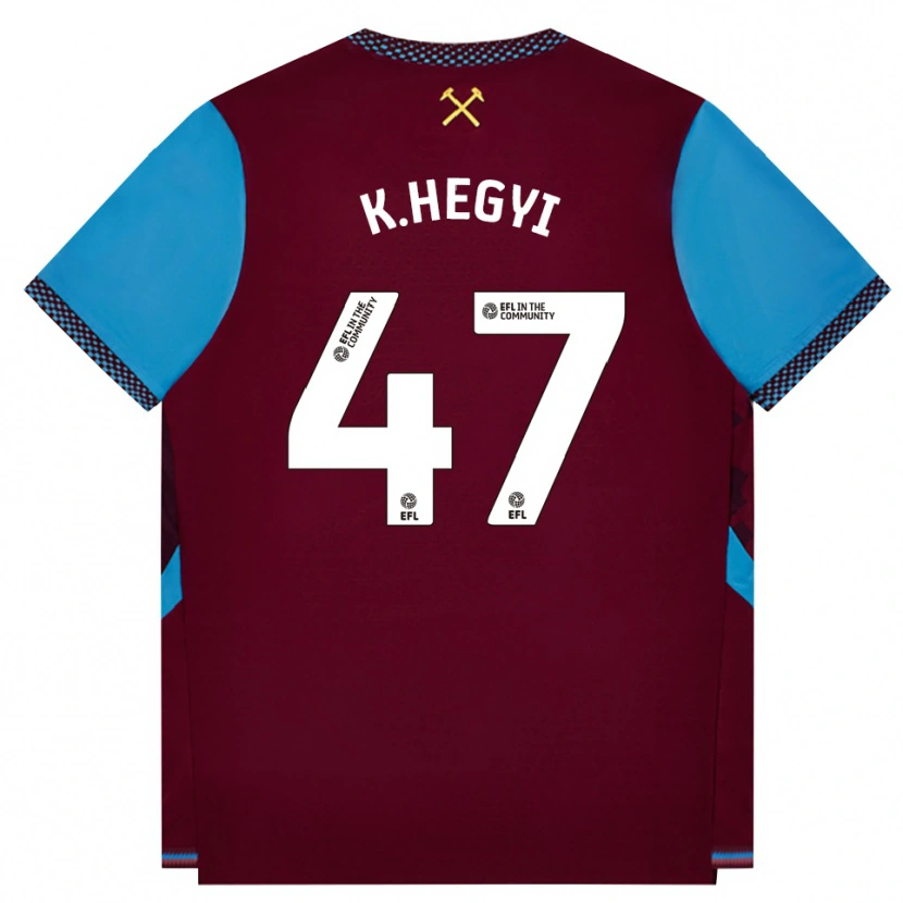 Danxen Niño Camiseta Krisztian Hegyi #47 Borgoña Azulaciano 1ª Equipación 2026/27 La Camisa