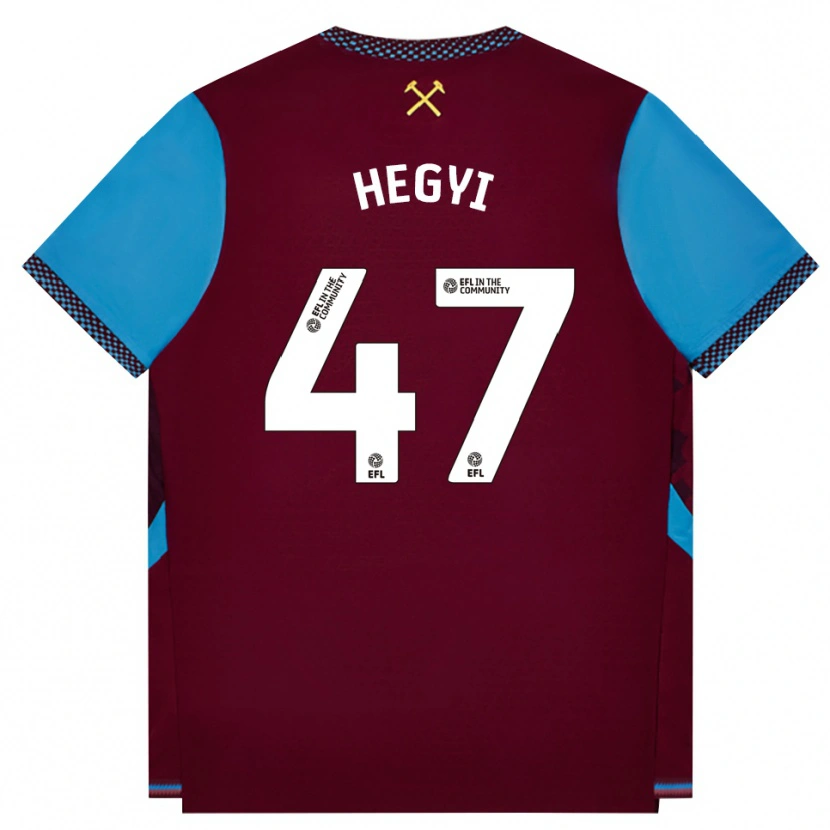 Danxen Niño Camiseta Krisztián Hegyi #47 Borgoña Azulaciano 1ª Equipación 2026/27 La Camisa