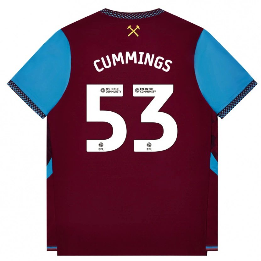 Danxen Niño Camiseta Daniel Cummings #53 Borgoña Azulaciano 1ª Equipación 2026/27 La Camisa