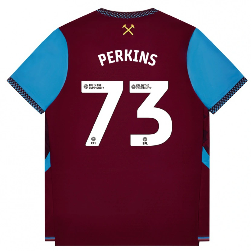 Danxen Niño Camiseta Vinnie Perkins #73 Borgoña Azulaciano 1ª Equipación 2026/27 La Camisa
