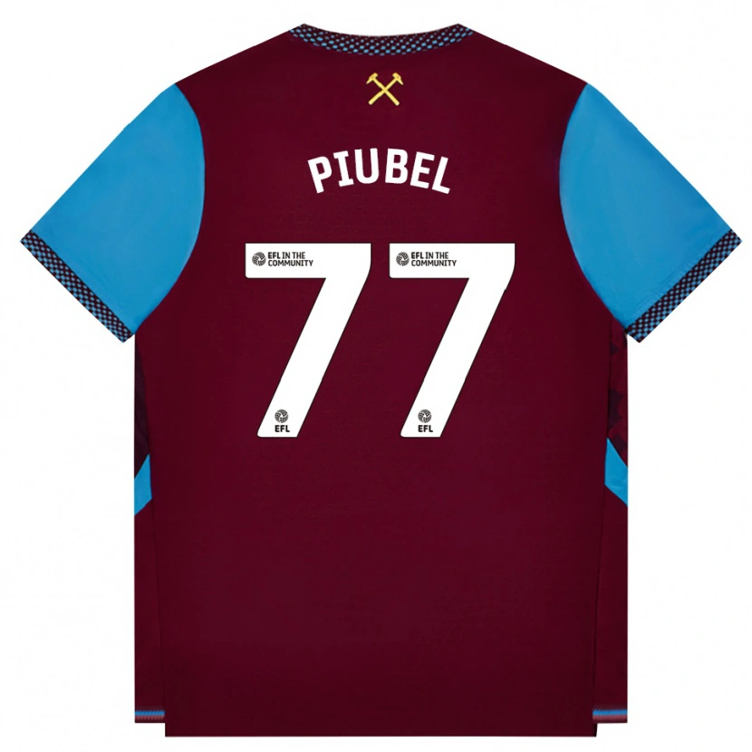 Danxen Niño Camiseta Seraina Piubel #77 Borgoña Azulaciano 1ª Equipación 2026/27 La Camisa