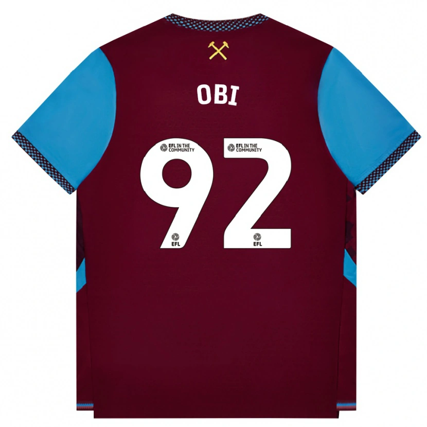 Danxen Niño Camiseta Chuk Obi #92 Borgoña Azulaciano 1ª Equipación 2026/27 La Camisa