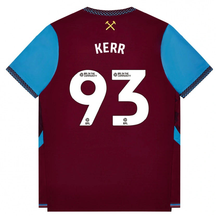 Danxen Niño Camiseta Joel Kerr #93 Borgoña Azulaciano 1ª Equipación 2026/27 La Camisa