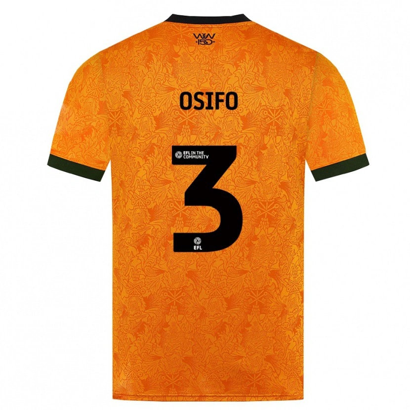 Danxen Niño Camiseta David Osifo #3 Naranja Negro 1ª Equipación 2026/27 La Camisa