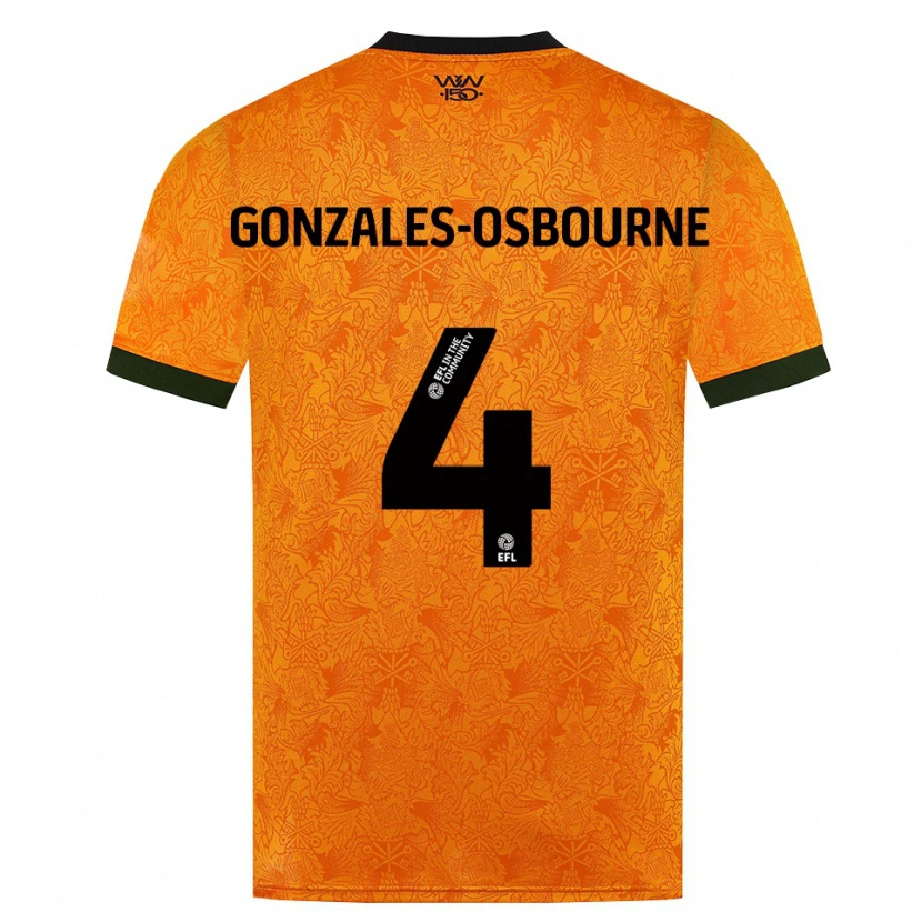 Danxen Niño Camiseta Isaiah Gonzales-Osbourne #4 Naranja Negro 1ª Equipación 2026/27 La Camisa