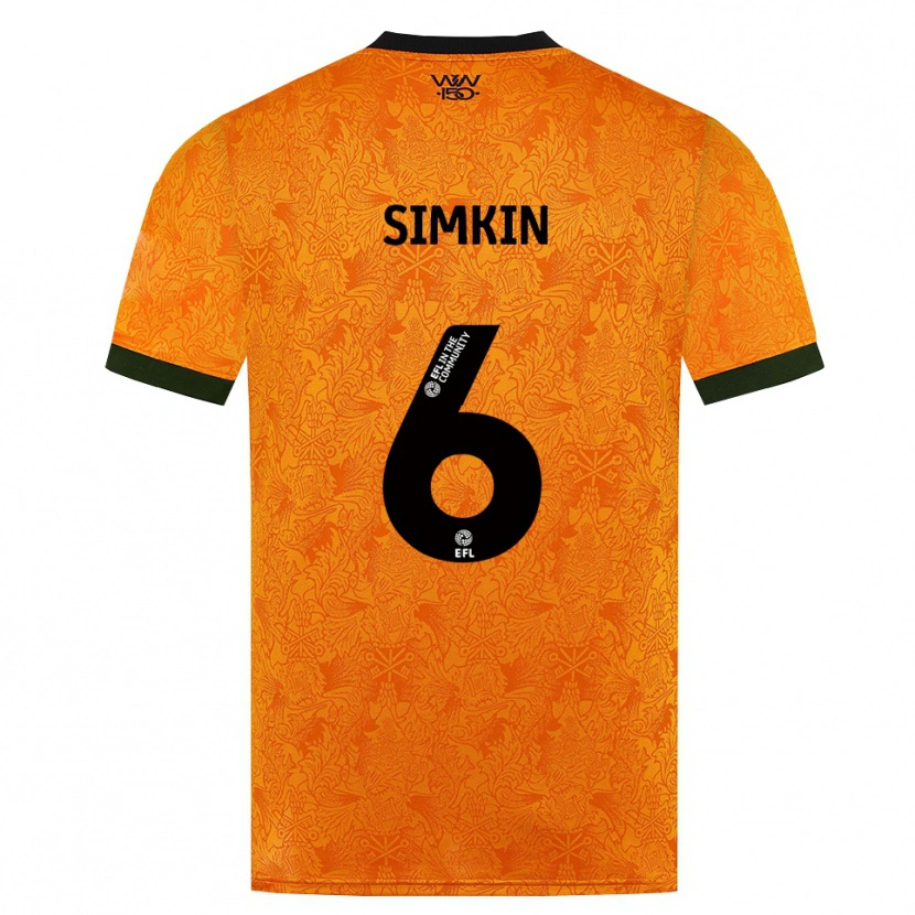 Danxen Niño Camiseta Lily Simkin #6 Naranja Negro 1ª Equipación 2026/27 La Camisa