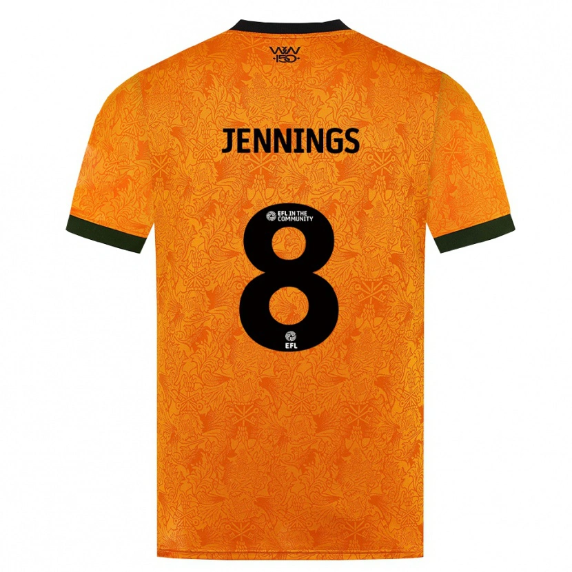 Danxen Niño Camiseta Shannie Jennings #8 Naranja Negro 1ª Equipación 2026/27 La Camisa