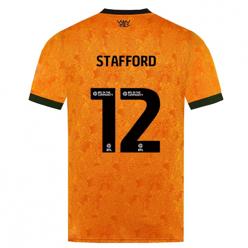 Danxen Niño Camiseta Ollie Stafford #12 Naranja Negro 1ª Equipación 2026/27 La Camisa